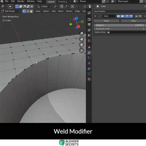 Cleaning Up Your Meshes in Blender with the Weld Modifier.